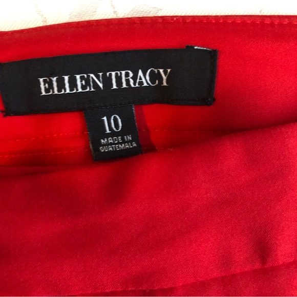Ellen Tracy Ankle Cropped Satin Feel Red Pants Women’s Size 10 Work/Casual Wear - Picture 6 of 14